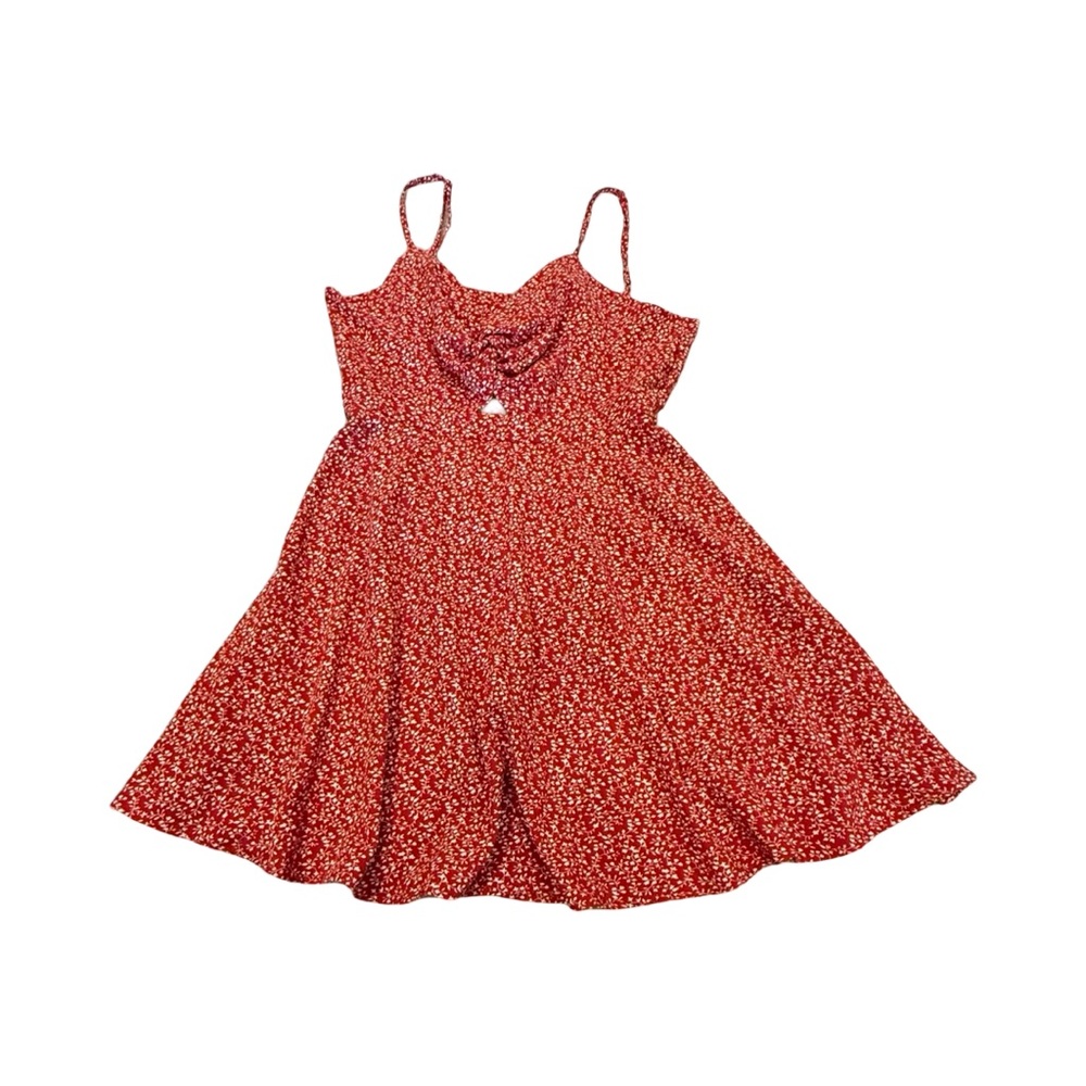 SHEIN Scarlet Leaf Print Dress